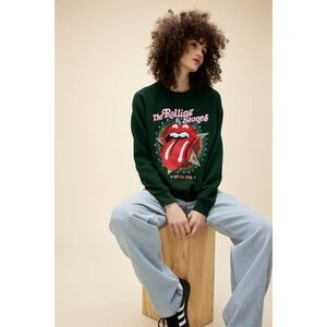 NWT Daydreamer Rolling Stones 1981 US Tour Raglan Hunter Green Crew Sweatshirt